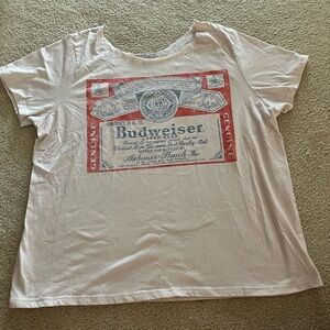 Budweiser off the shoulder t-shirt